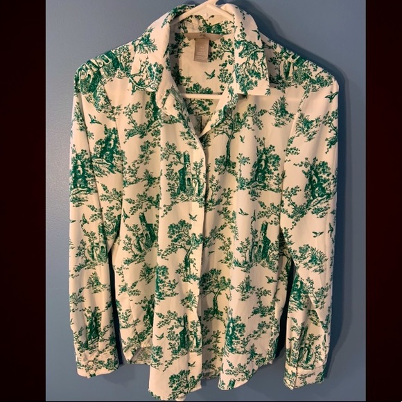 Bundle; button down & earrings - Picture 2 of 6